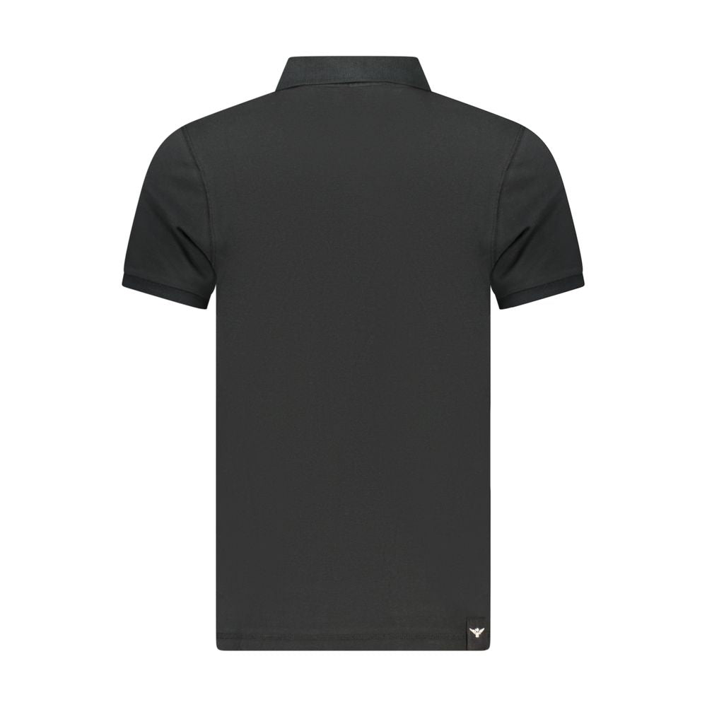Accademia Militare Herren-Polohemd aus schwarzer Baumwolle