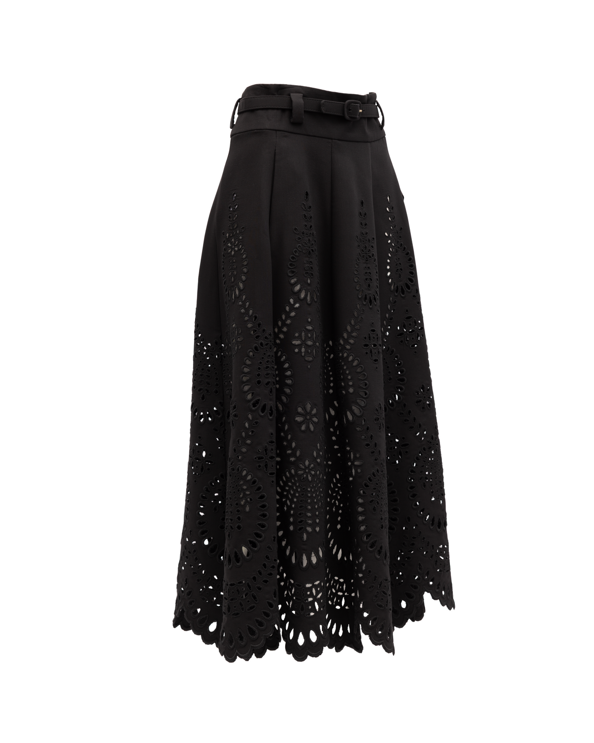 Valentino Garavani Midirock mit Blumenmuster und Cut-Outs, Schwarz