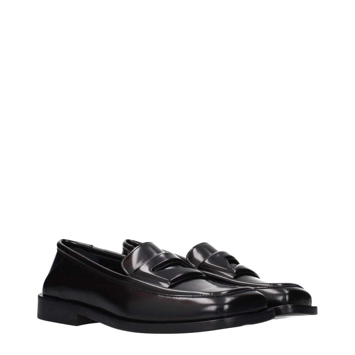 The Attico Schwarze Slip-On-Loafer aus Leder
