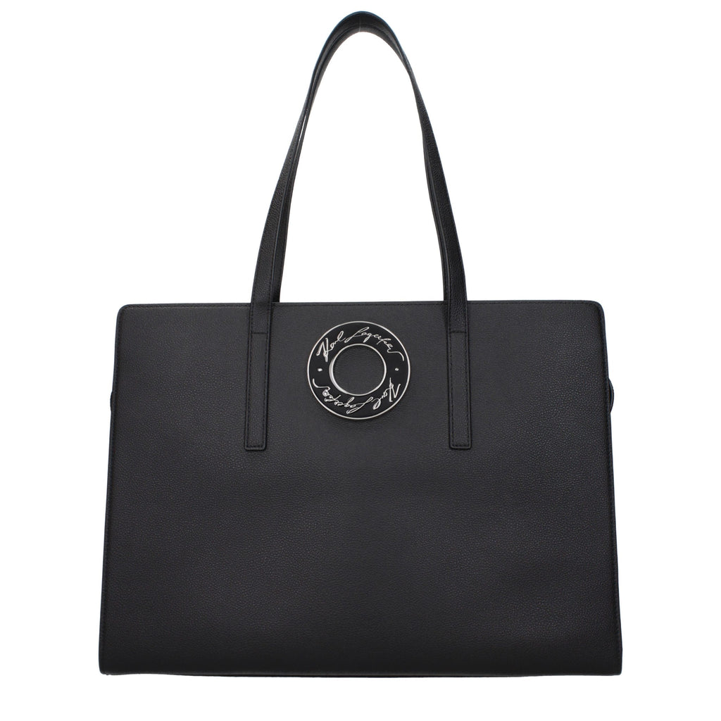 Karl Lagerfeld Schultertasche aus schwarzem Leder
