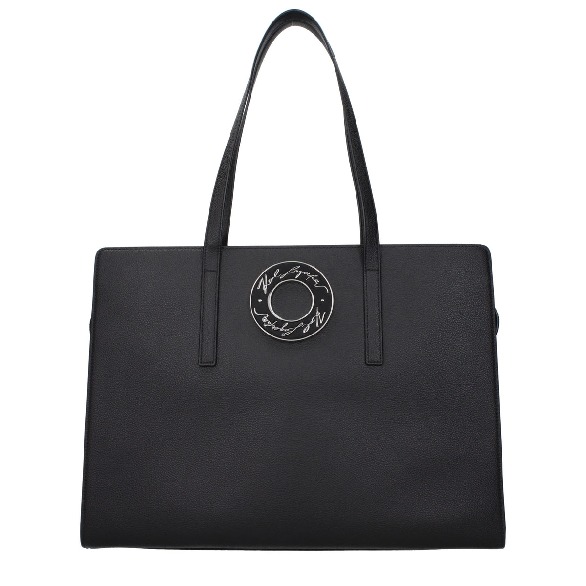 Karl Lagerfeld Schultertasche aus schwarzem Leder