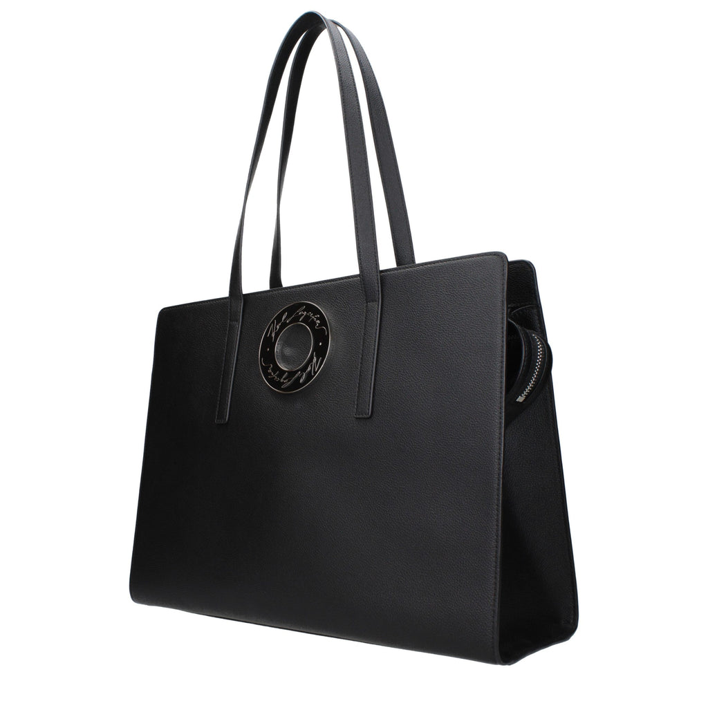 Karl Lagerfeld Schultertasche aus schwarzem Leder