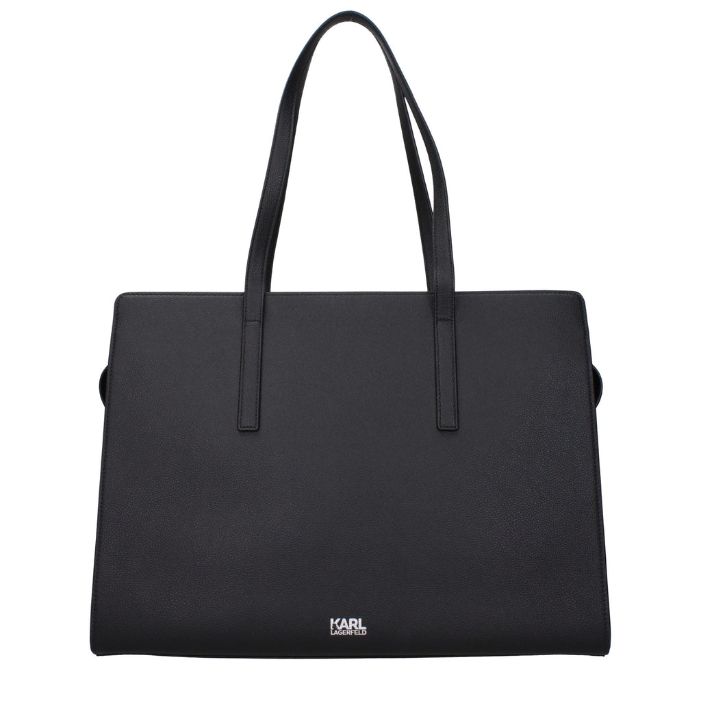 Karl Lagerfeld Schultertasche aus schwarzem Leder