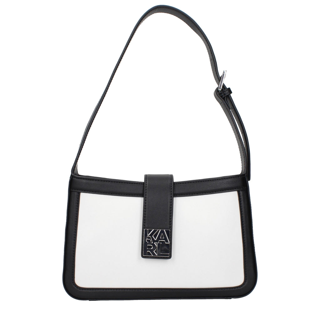 Karl Lagerfeld Schultertasche aus weißem Leder