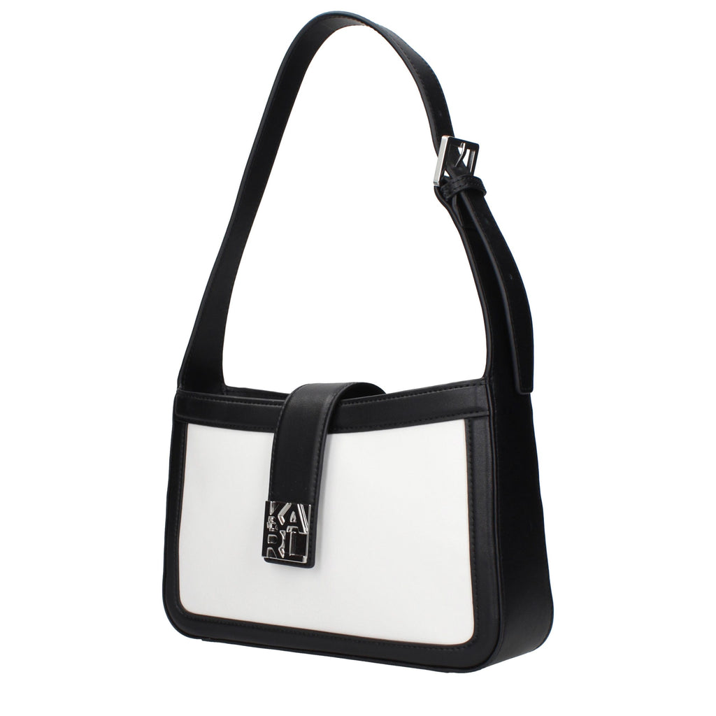 Karl Lagerfeld Schultertasche aus weißem Leder
