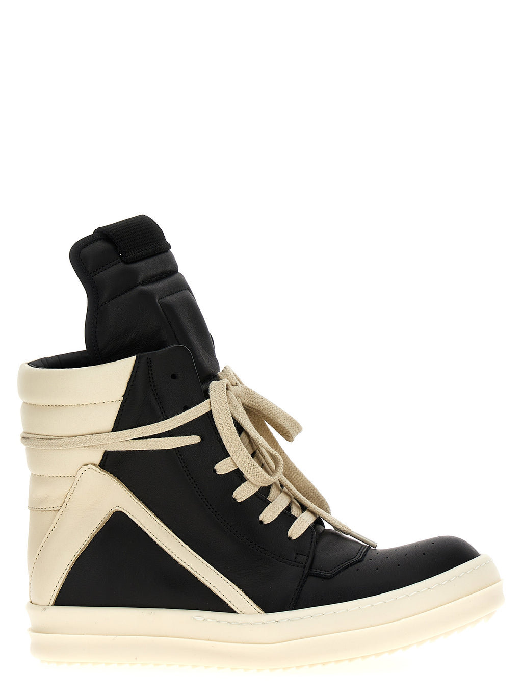 Rick Owens High-Top-Sneaker aus zweifarbigem Kalbsleder