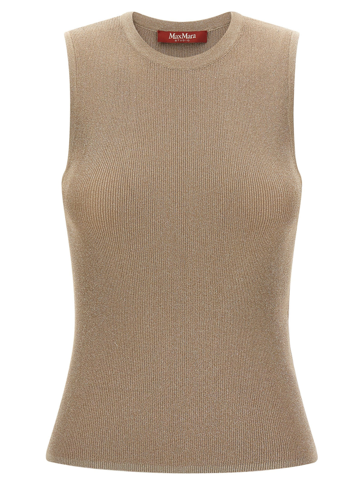 Max Mara Beige Ärmelloses T-Shirt aus Polyamid
