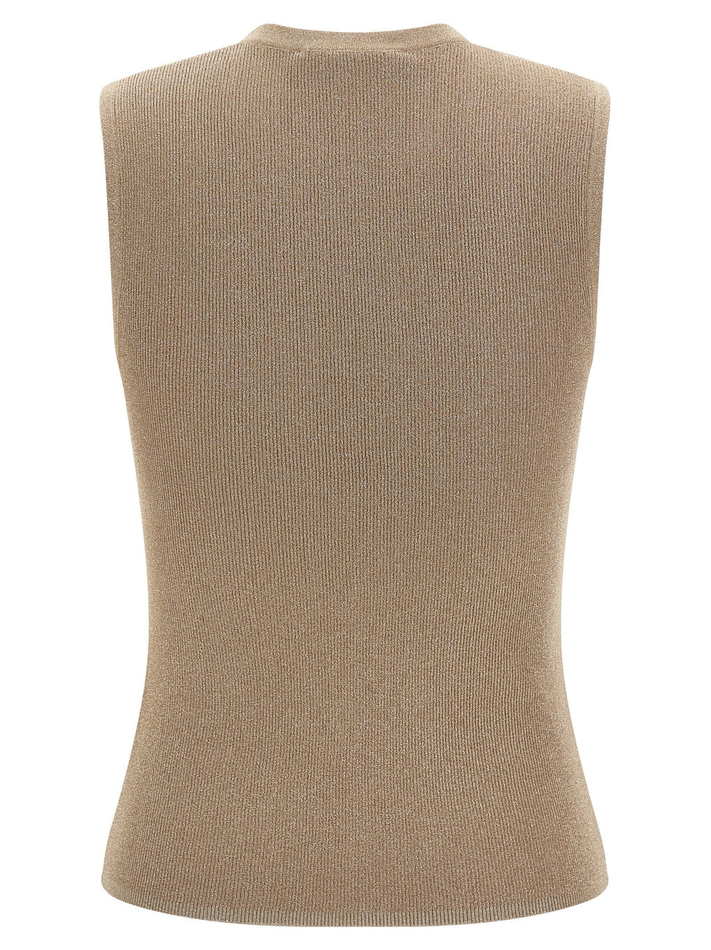 Max Mara Beige Ärmelloses T-Shirt aus Polyamid