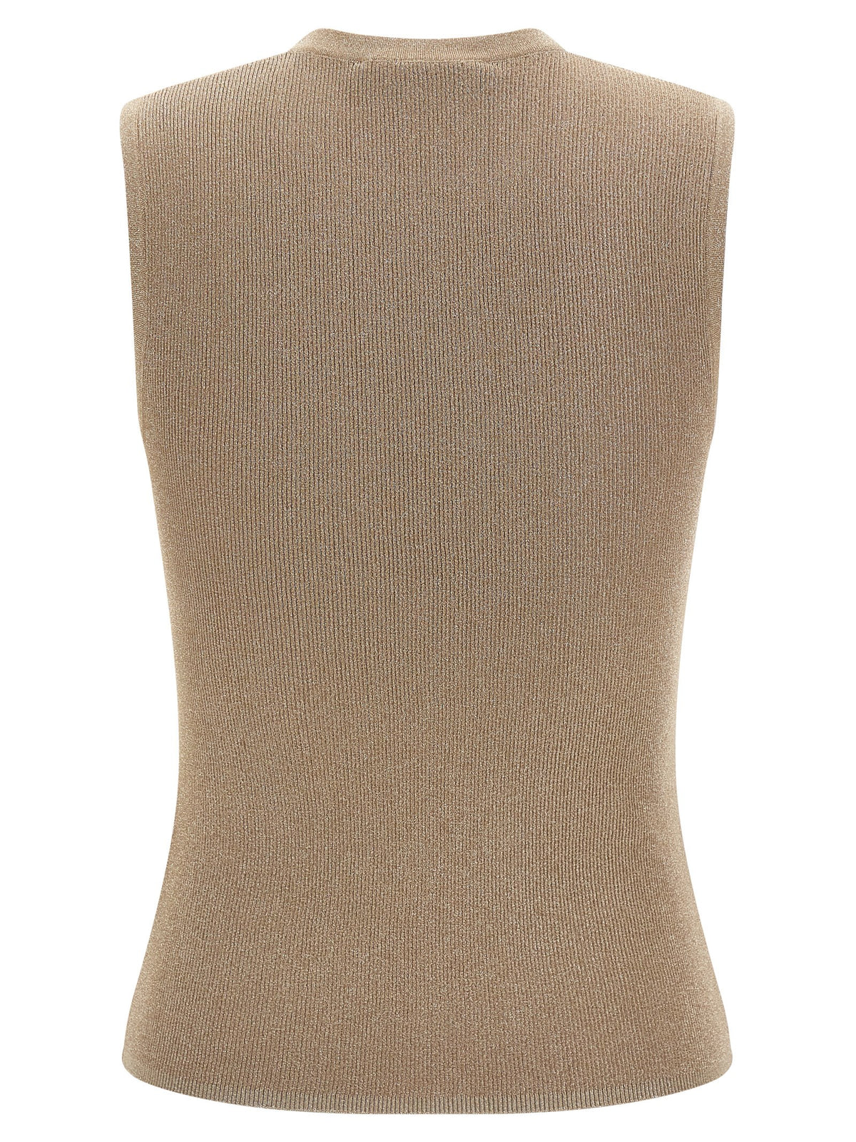 Max Mara Beige Ärmelloses T-Shirt aus Polyamid