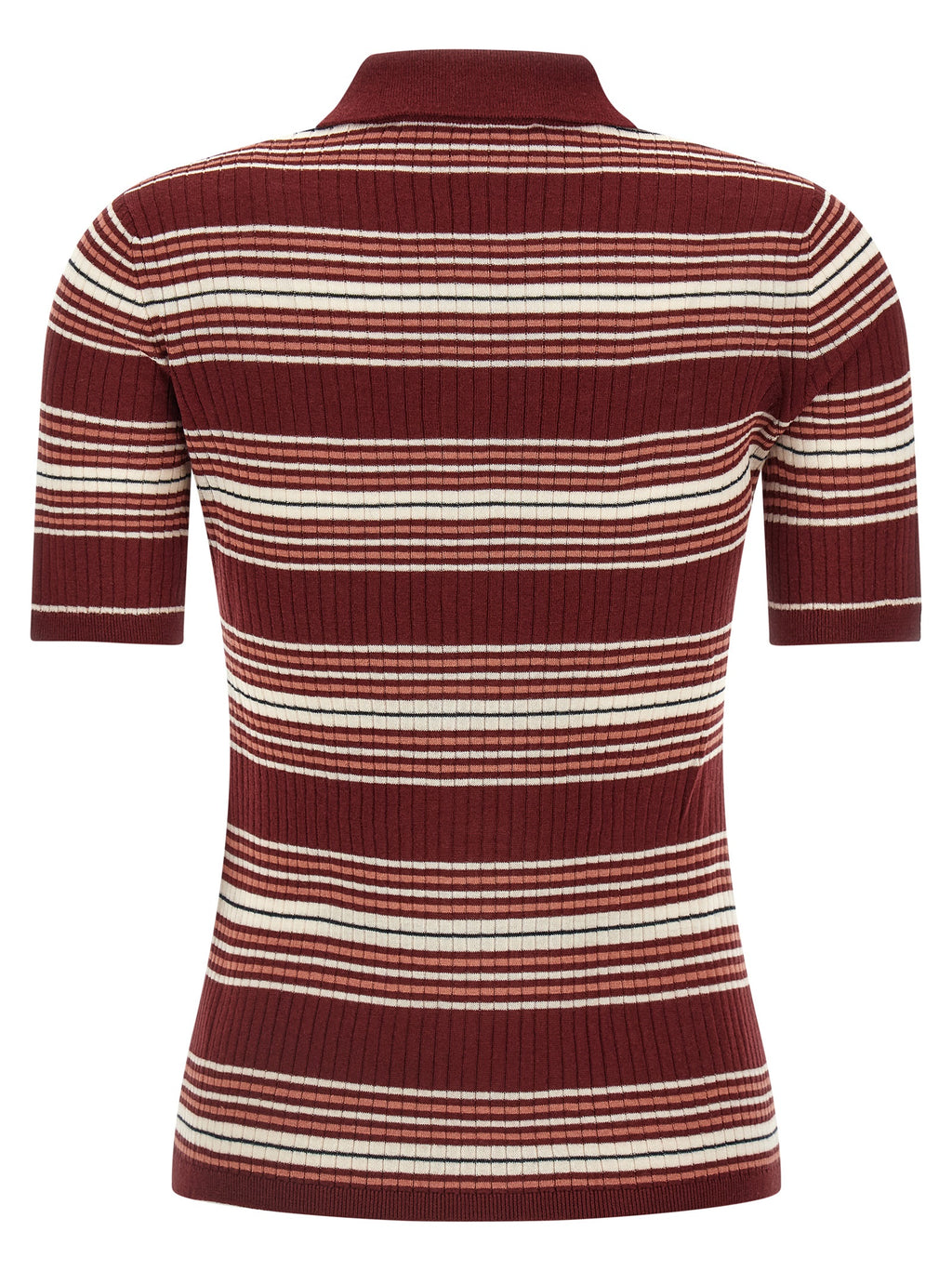 Max Mara bordeauxrotes Seiden-Polohemd