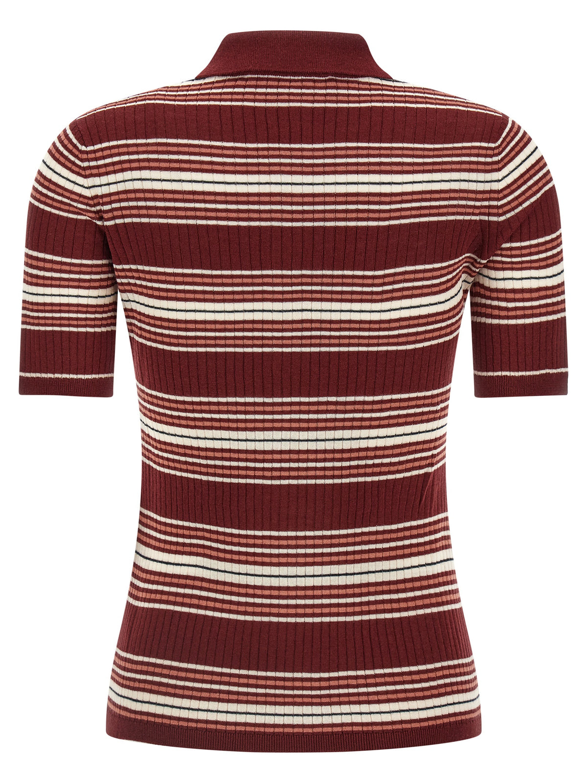 Max Mara bordeauxrotes Seiden-Polohemd