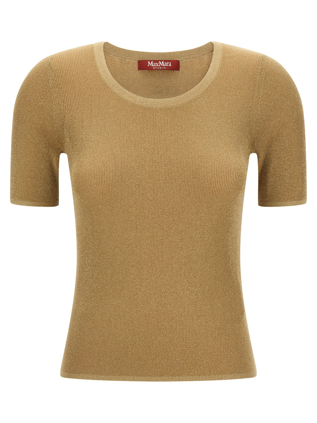 Max Mara T-Shirt aus goldfarbenem Polyamid