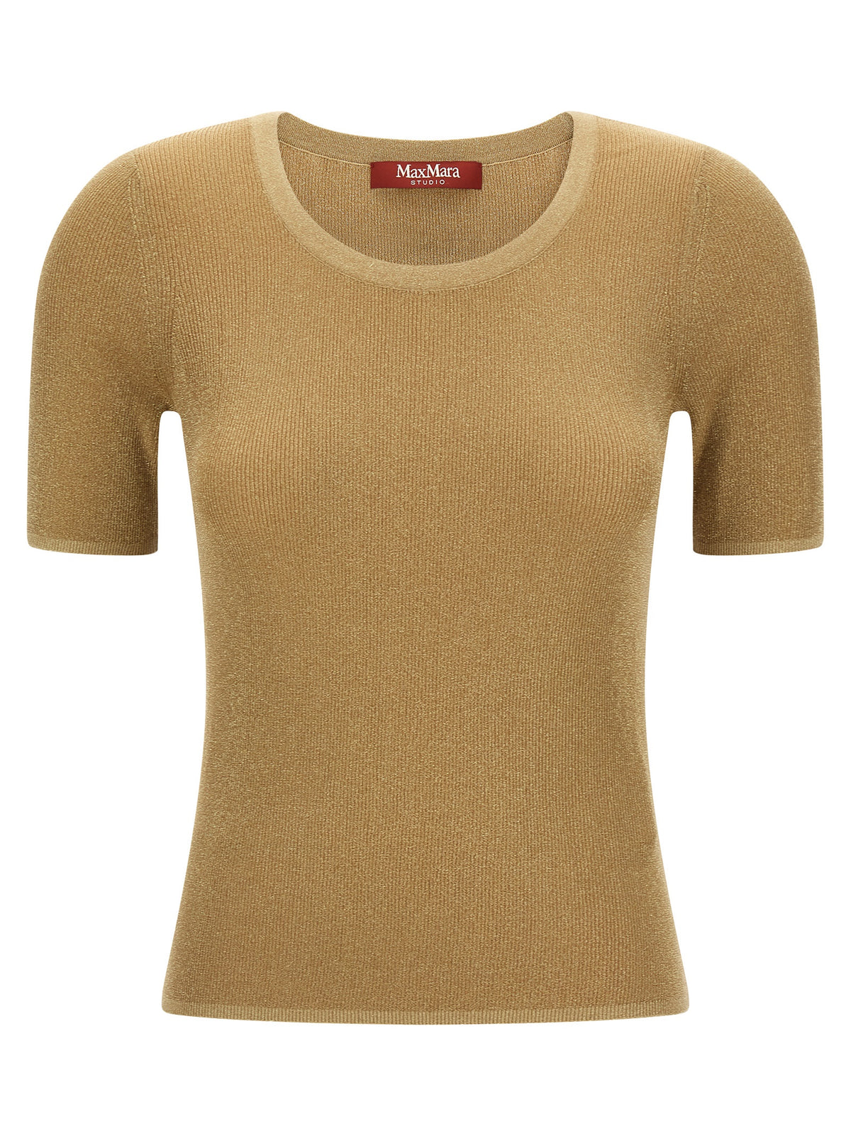 Max Mara T-Shirt aus goldfarbenem Polyamid