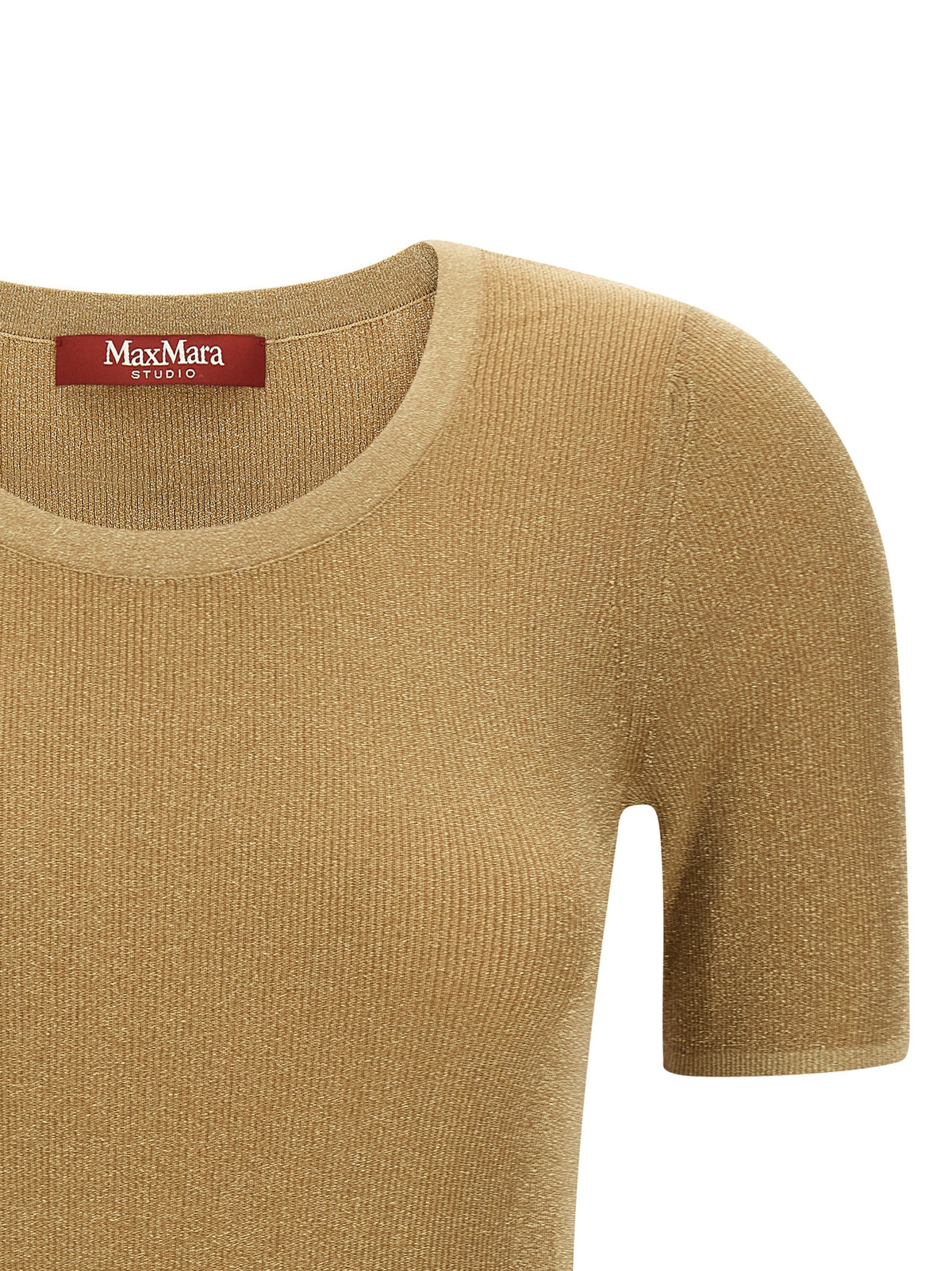 Max Mara T-Shirt aus goldfarbenem Polyamid