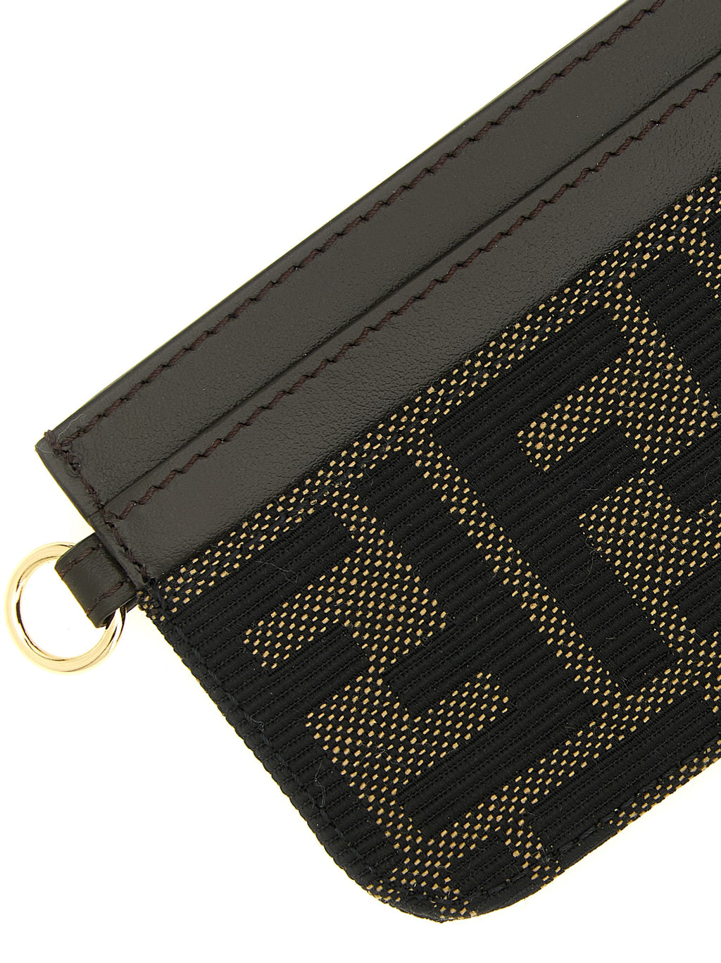 Fendi Kreditkartenetui aus braunem Polyester