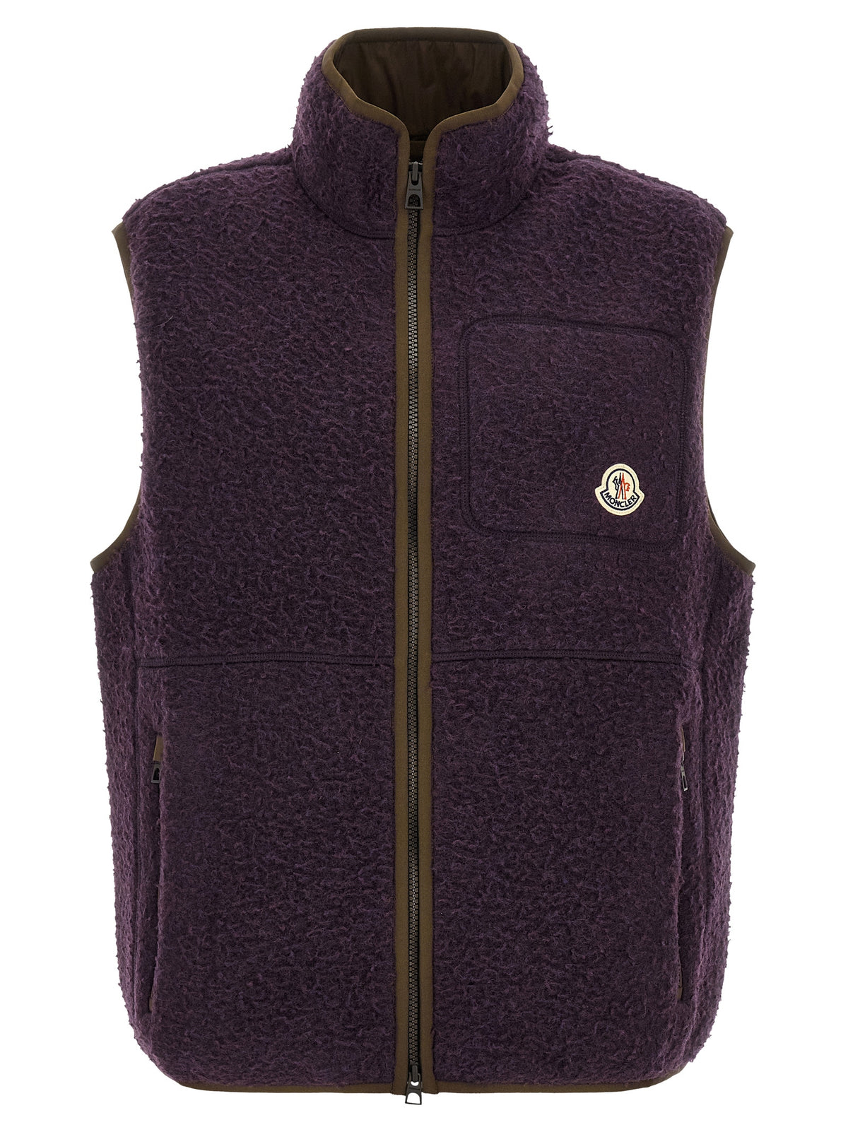 Moncler Ärmellose Jacke aus lila Polyester