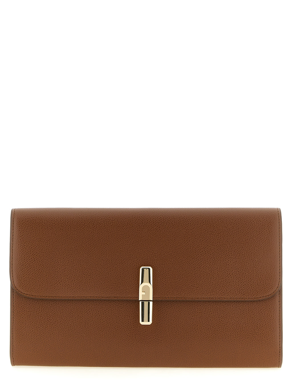 Furla Clutch aus braunem Kalbsleder