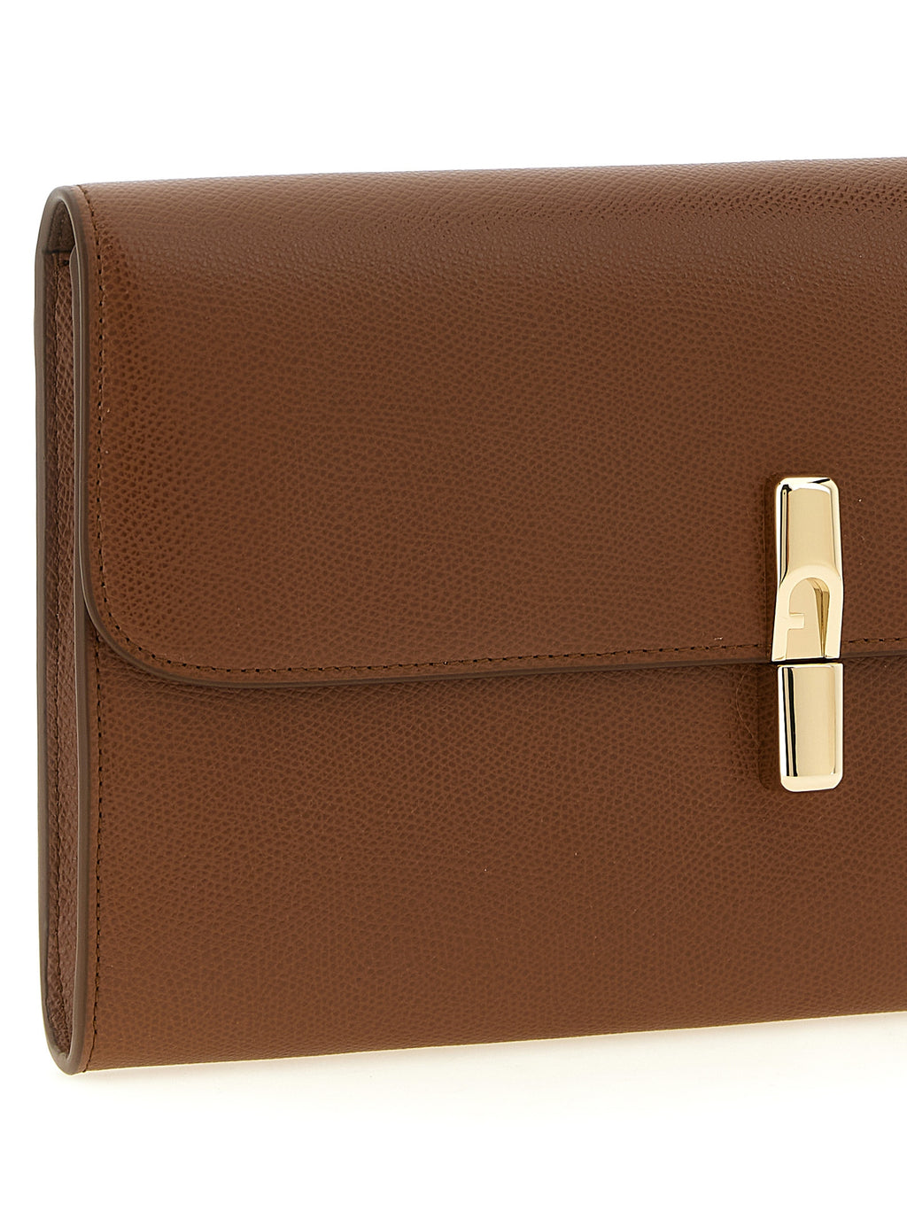 Furla Clutch aus braunem Kalbsleder