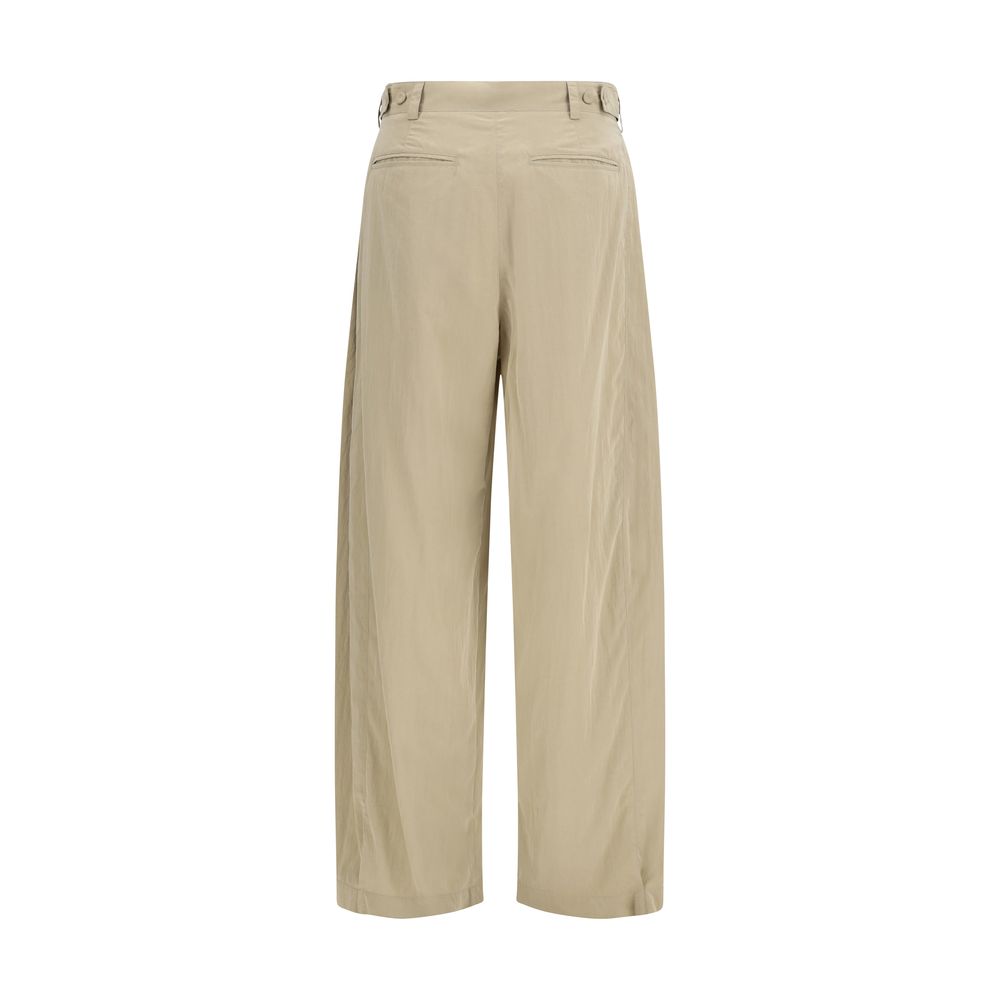 The Row Beige Silk Casual Pants