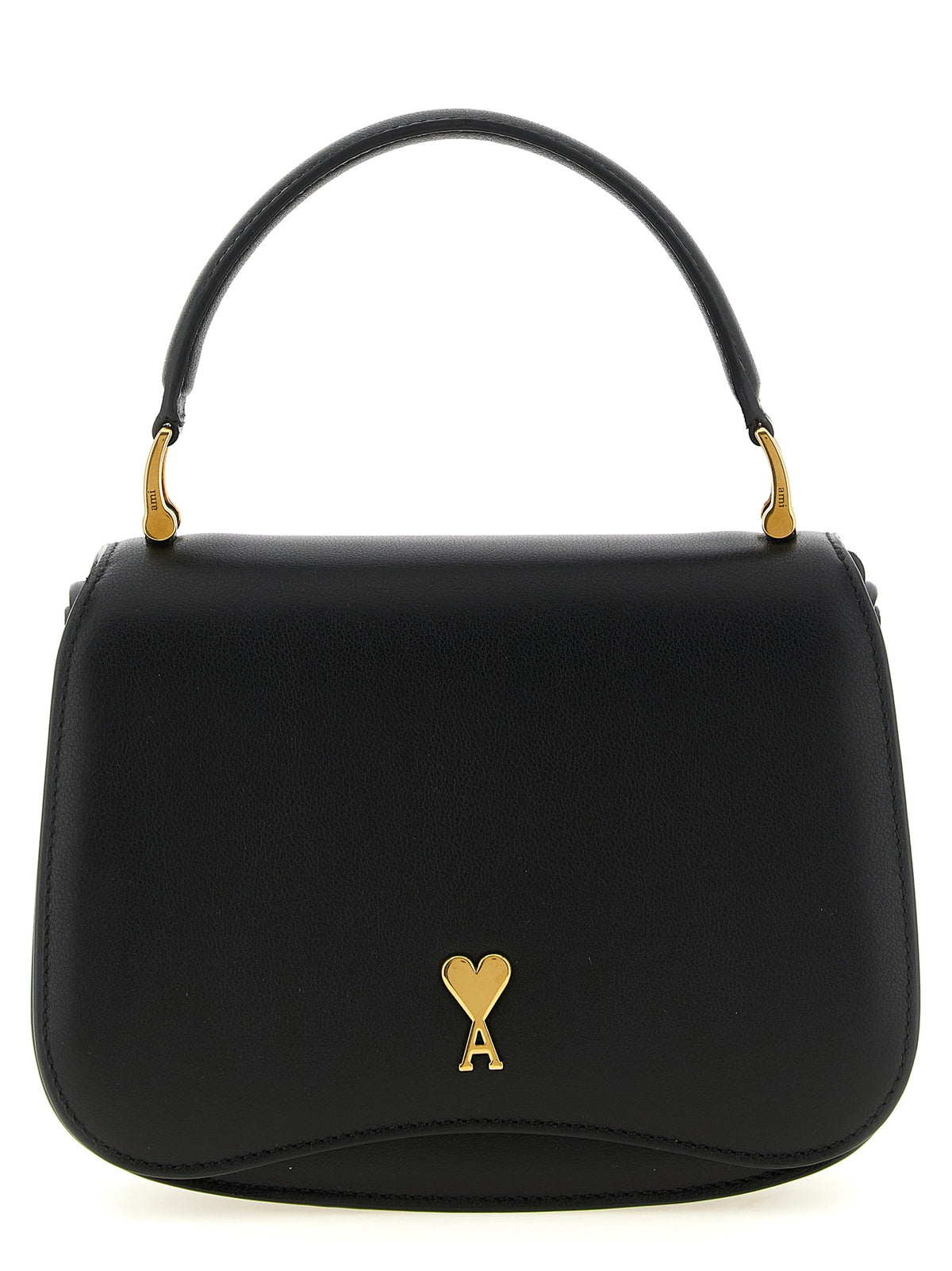 Ami Paris Handtasche aus schwarzem Rindsleder