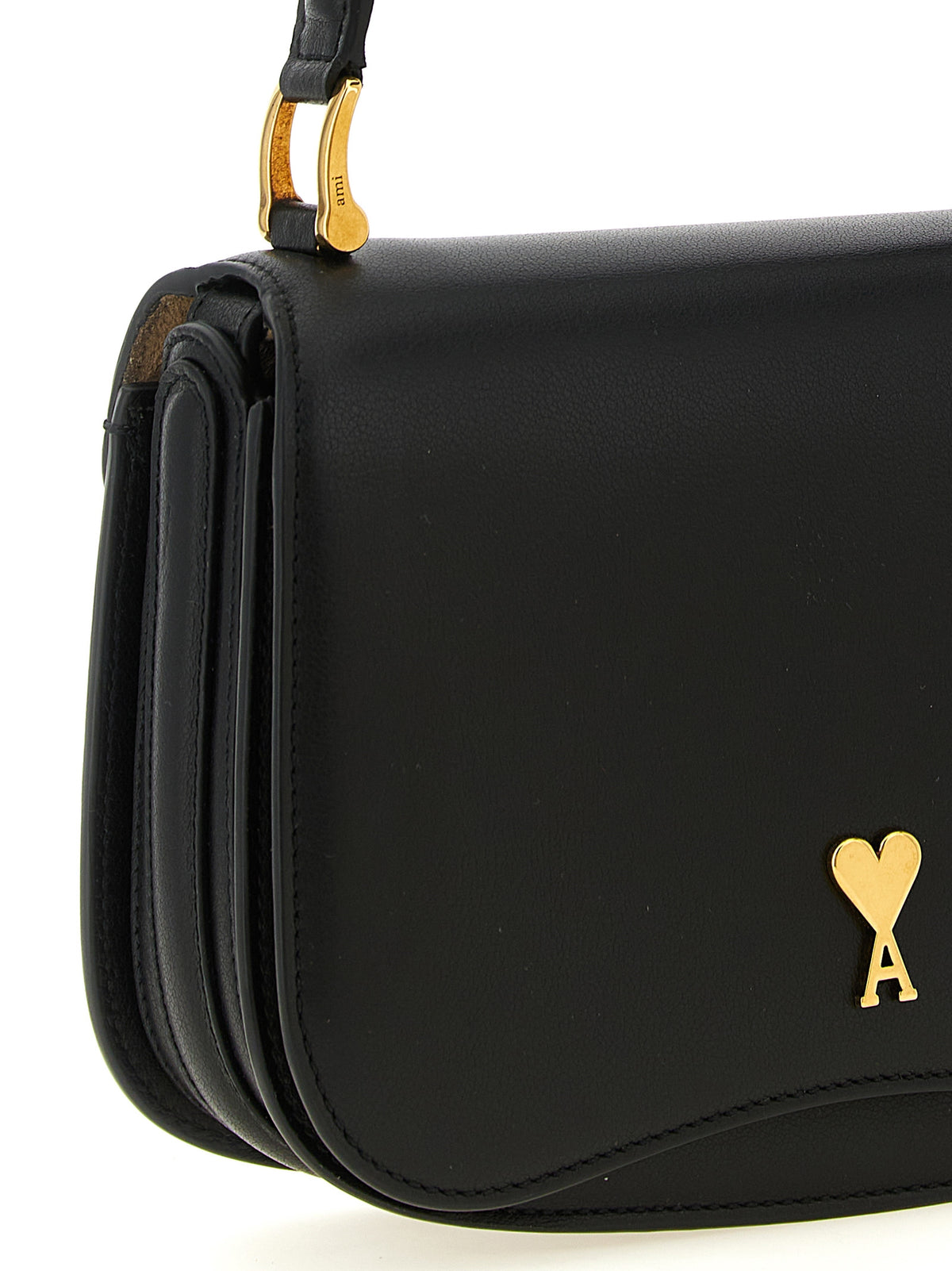 Ami Paris Handtasche aus schwarzem Rindsleder