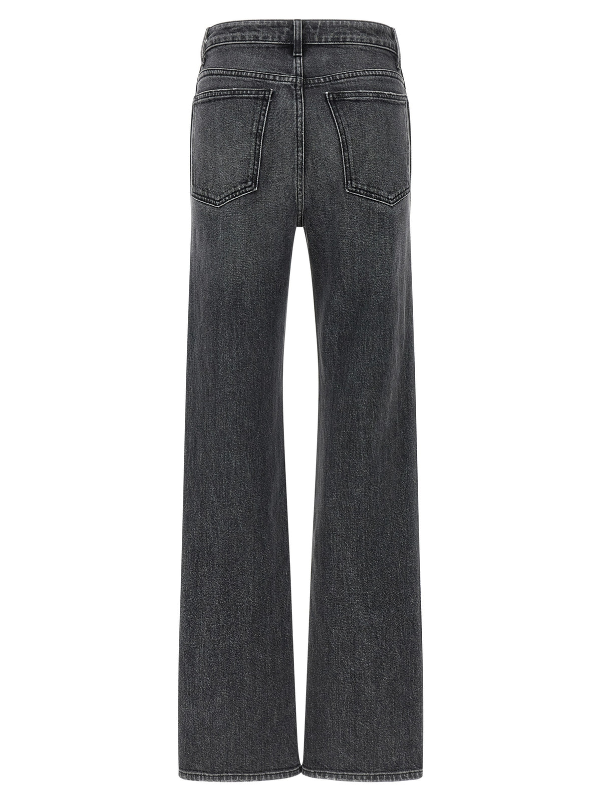 Khaite Graue Straight-Leg Jeans aus Baumwolle