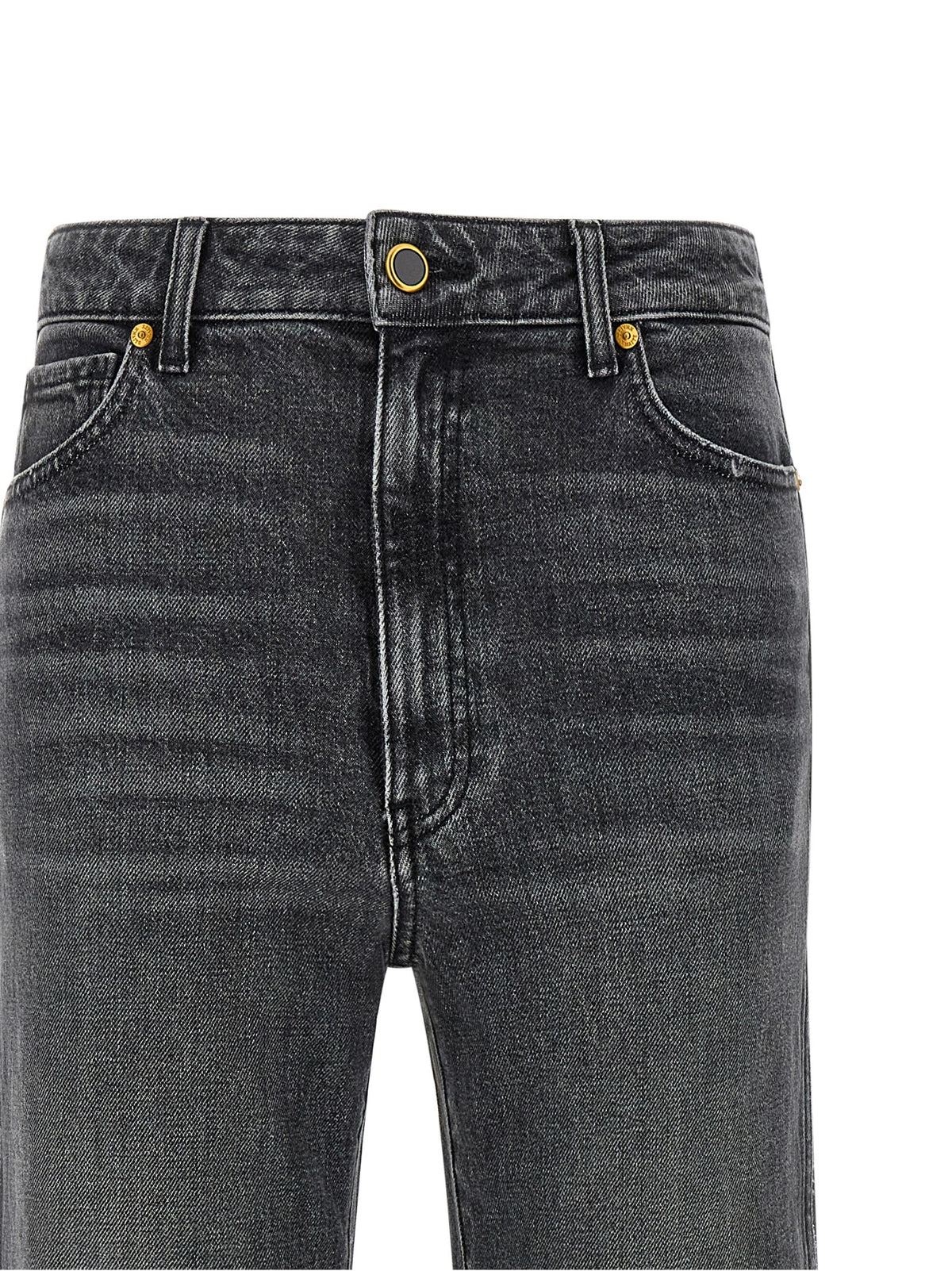 Khaite Graue Straight-Leg Jeans aus Baumwolle