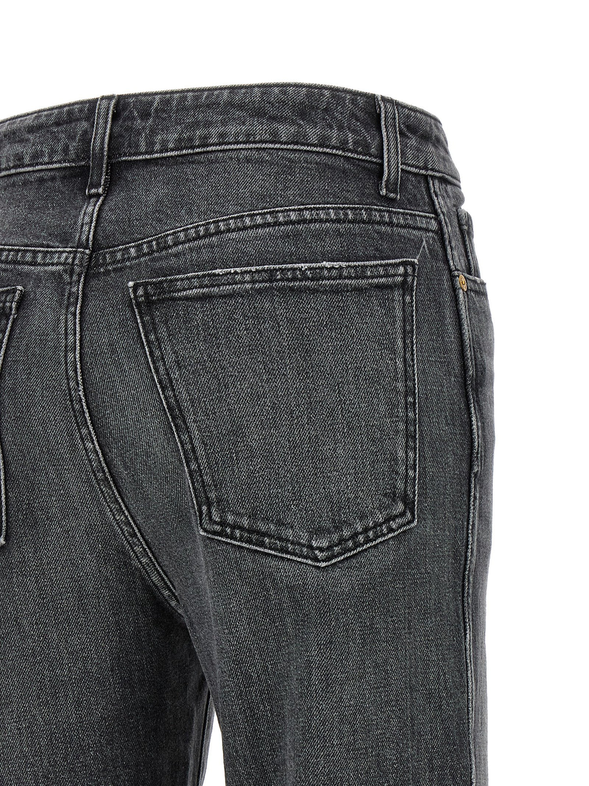Khaite Graue Straight-Leg Jeans aus Baumwolle