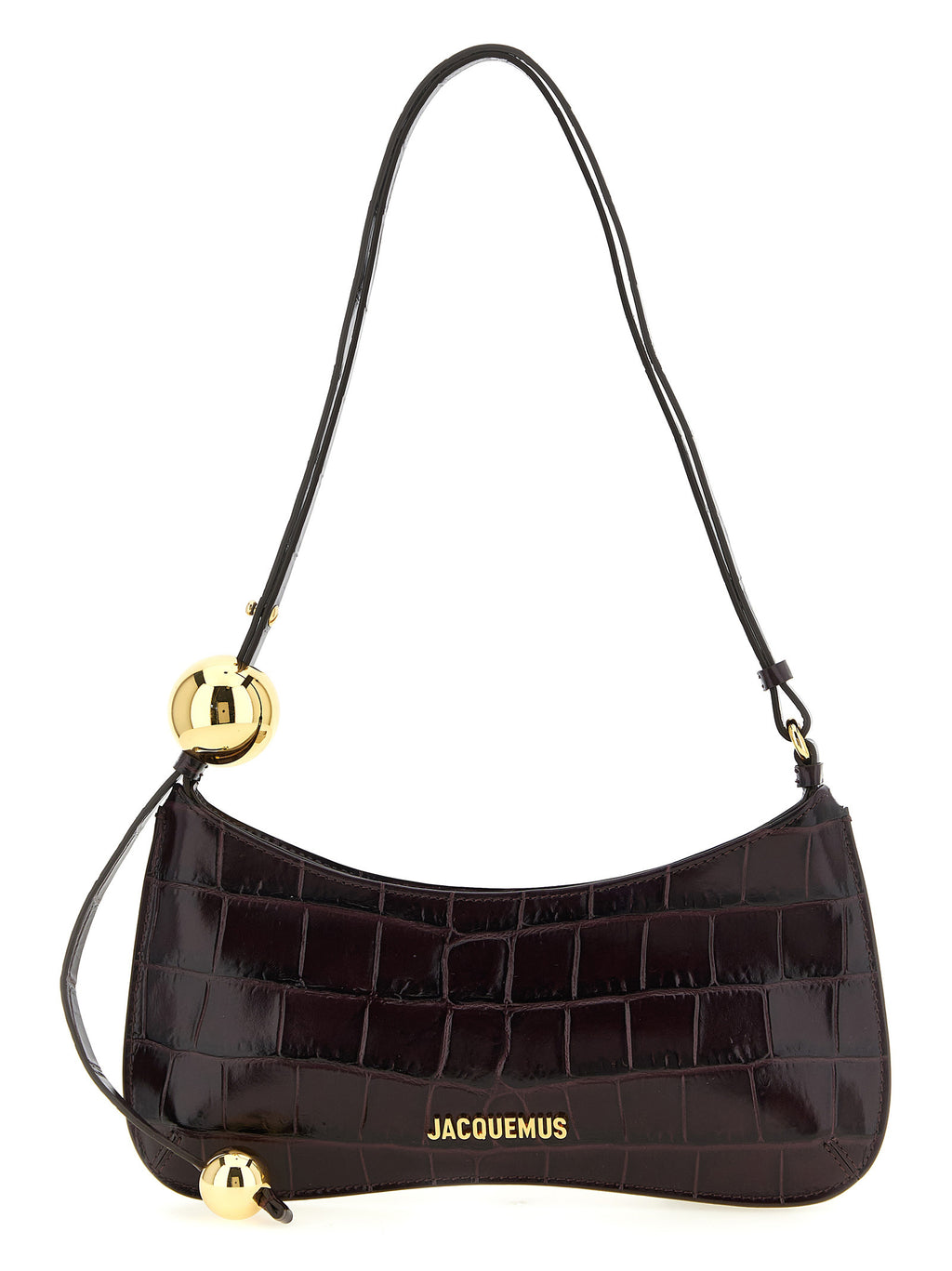 Jacquemus Bordeaux Kalbsleder Schultertasche