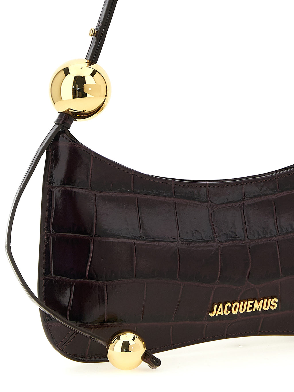 Jacquemus Bordeaux Kalbsleder Schultertasche