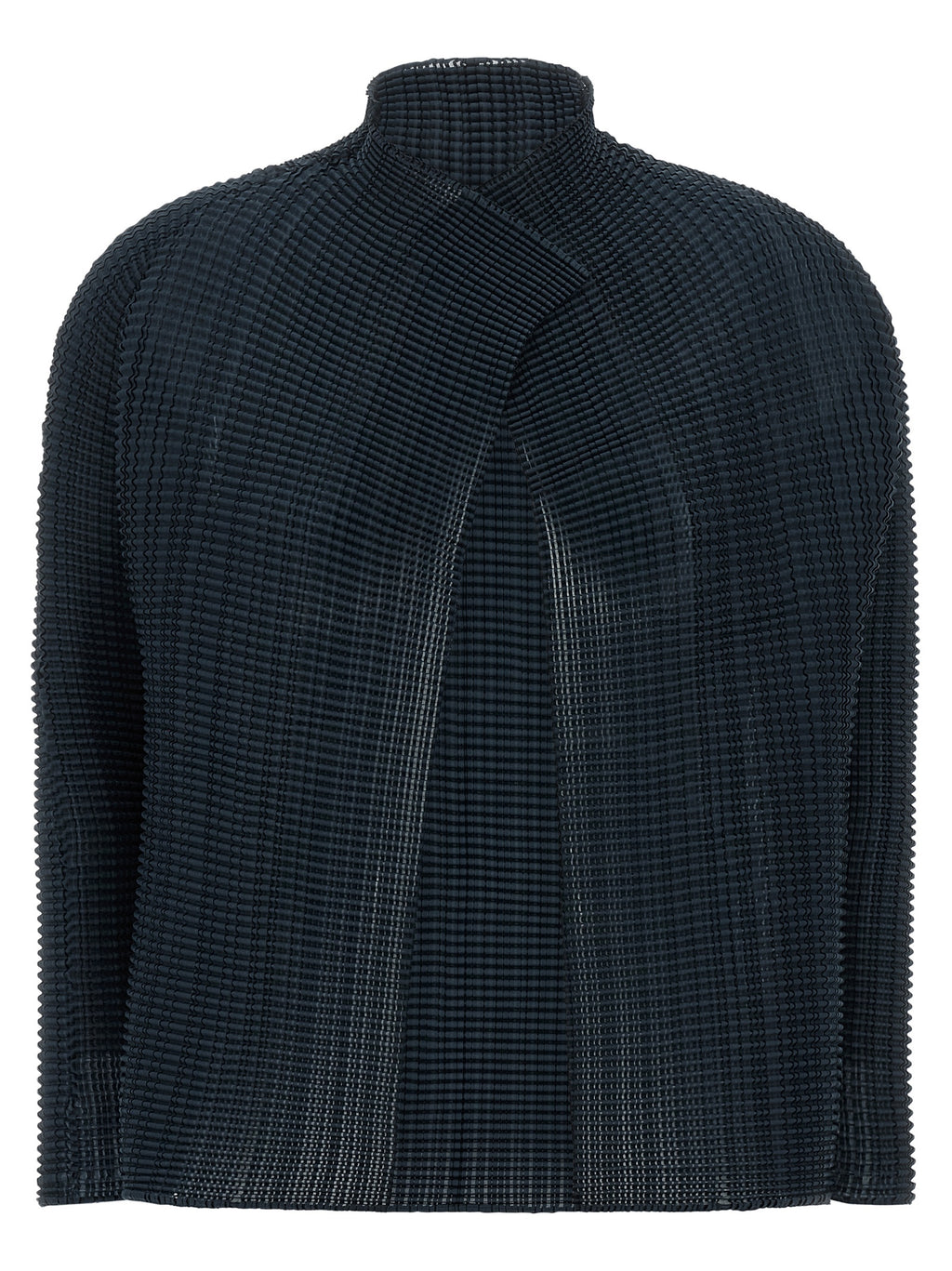 Issey Miyake Blaue Polyester-Strickjacke