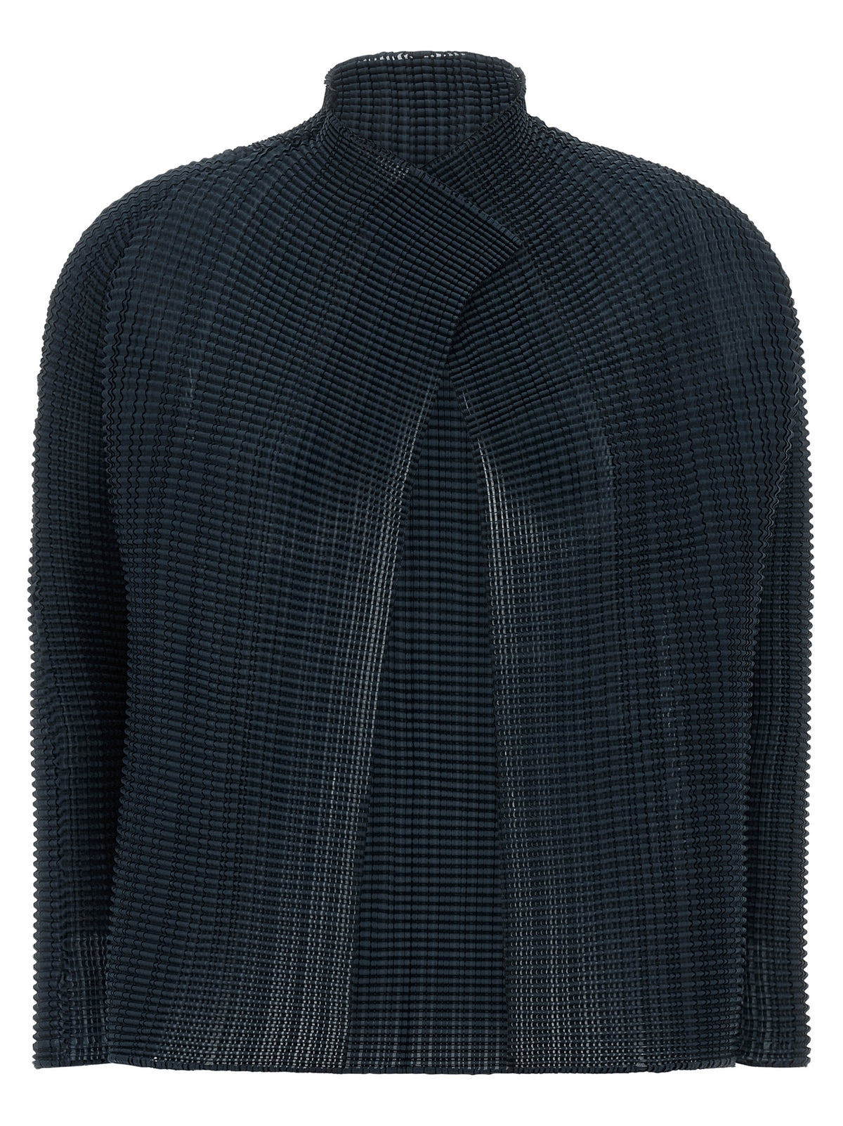 Issey Miyake Blaue Polyester-Strickjacke
