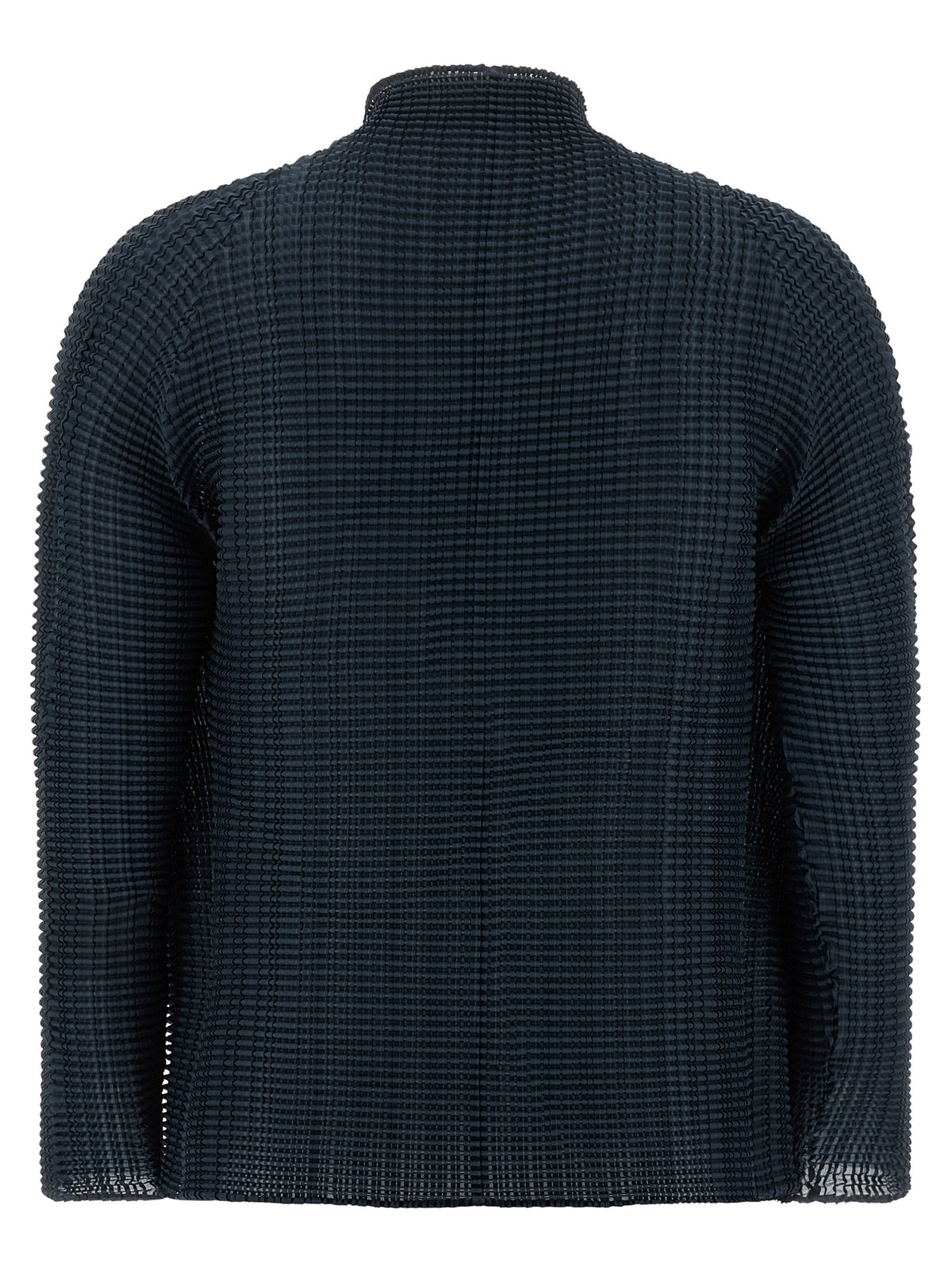 Issey Miyake Blaue Polyester-Strickjacke
