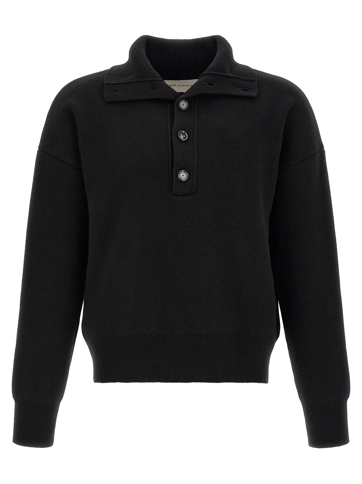 Ami Paris Schwarze Wollstrickjacke
