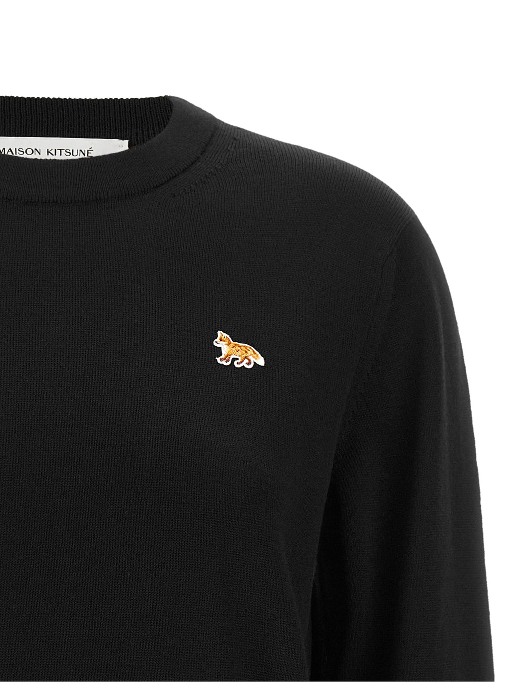 Maison Kitsuné Cardigan aus schwarzer Wolle