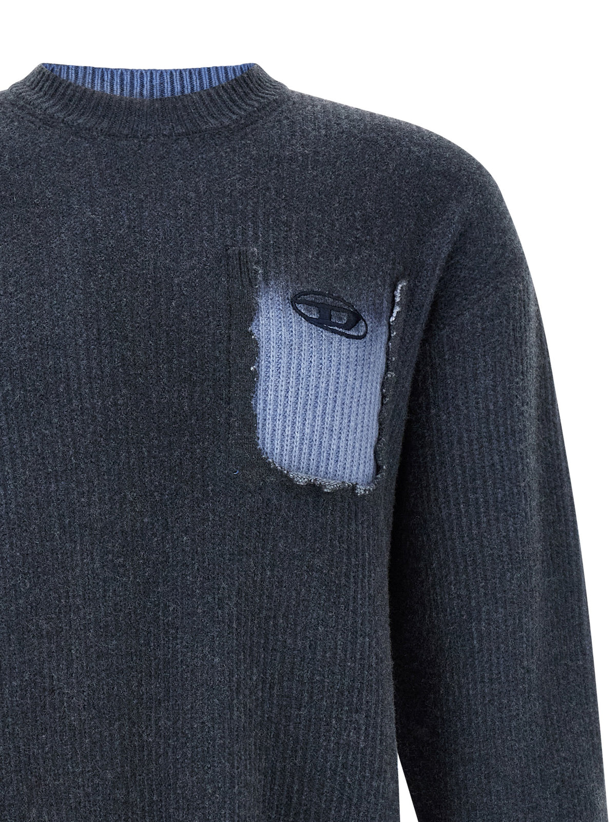Diesel blaue Strickjacke aus Wolle