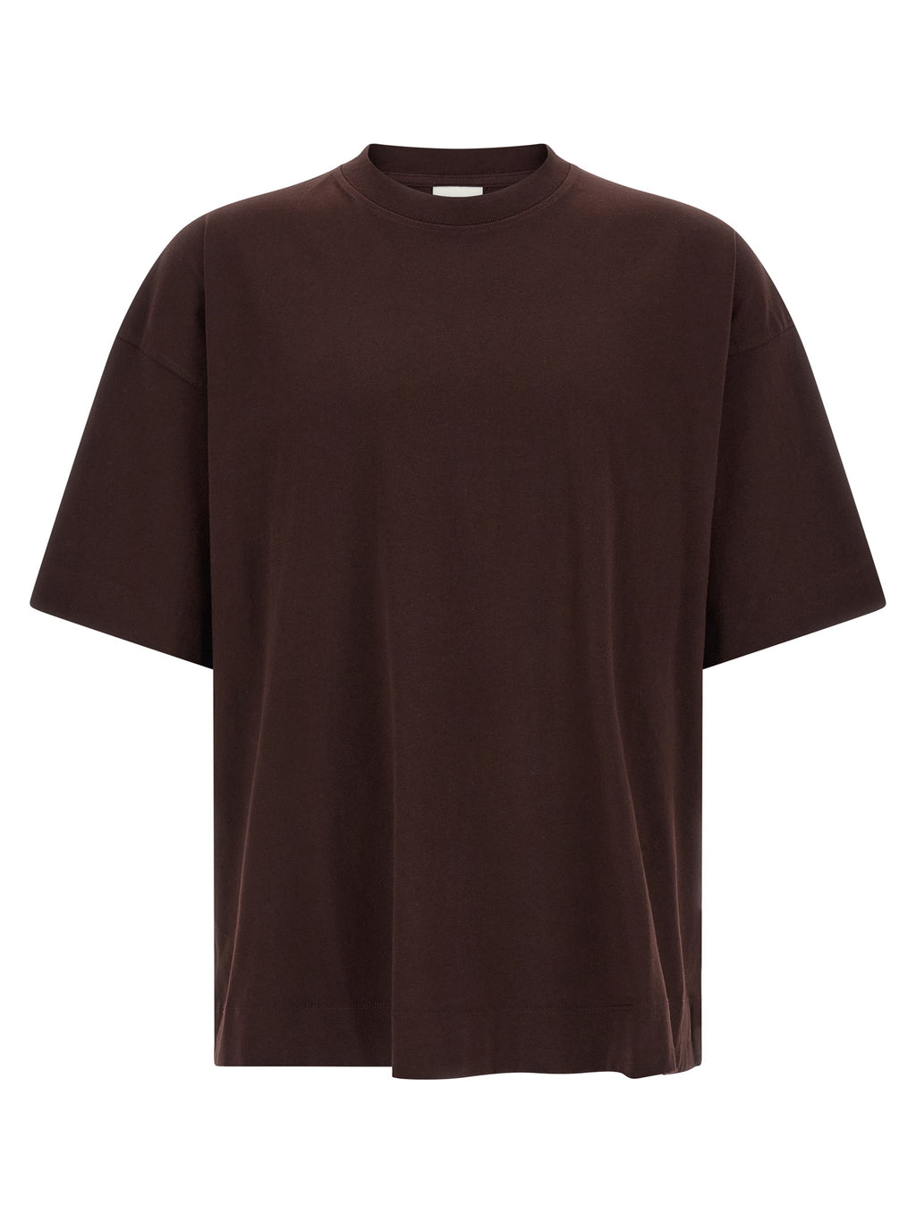 Dries Van Noten Bordeauxrotes Baumwoll-T-Shirt