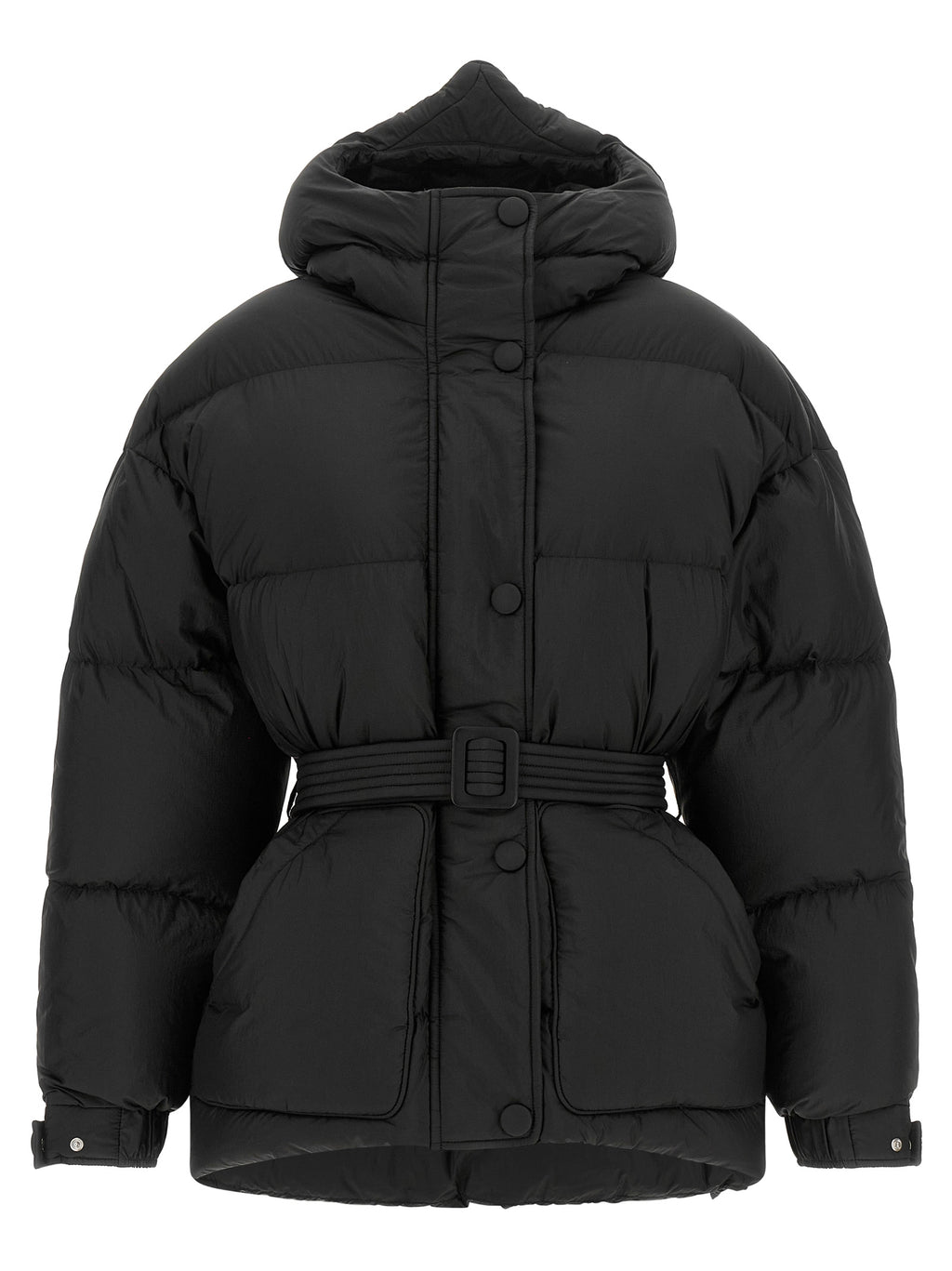IENKI IENKI Schwarze Nylon-Daunenjacke in voller Länge