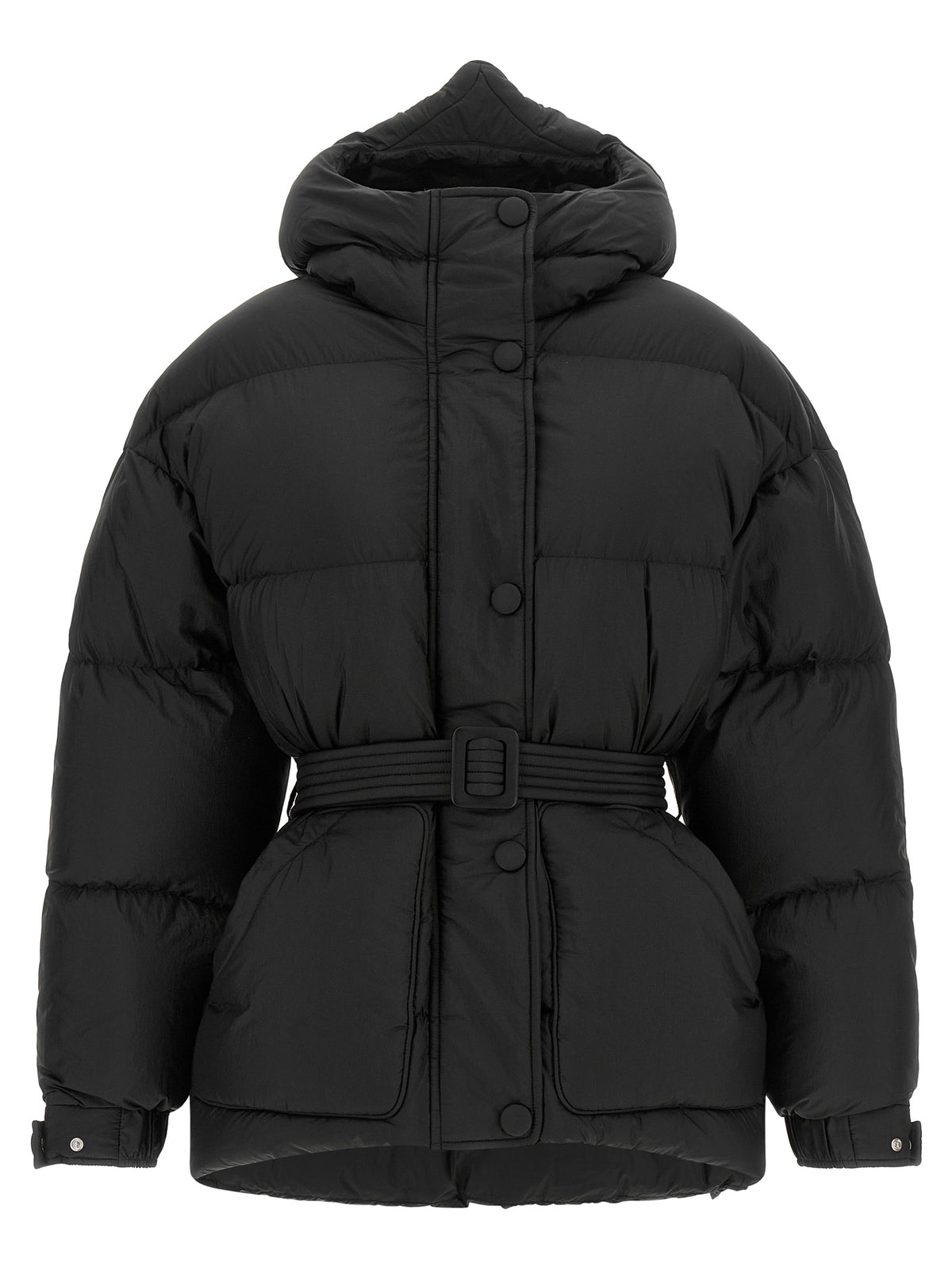 IENKI IENKI Schwarze Nylon-Daunenjacke in voller Länge