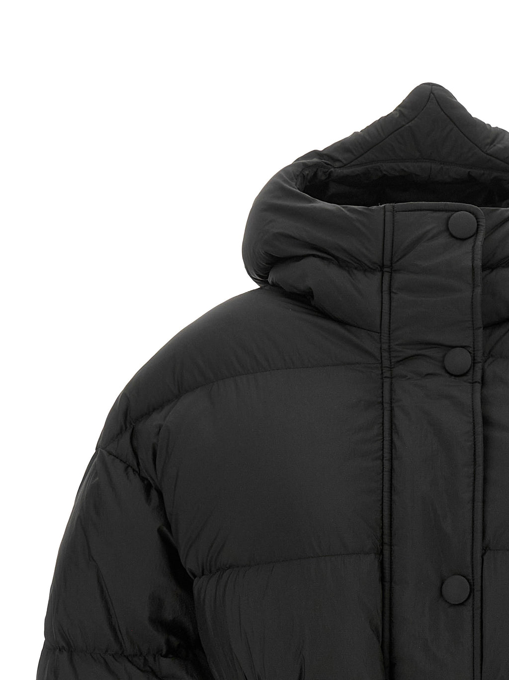 IENKI IENKI Schwarze Nylon-Daunenjacke in voller Länge