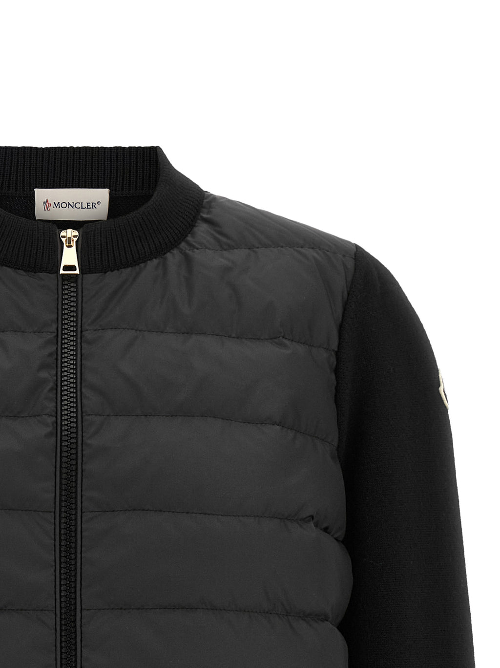 Moncler Cardigan aus schwarzem Polyester