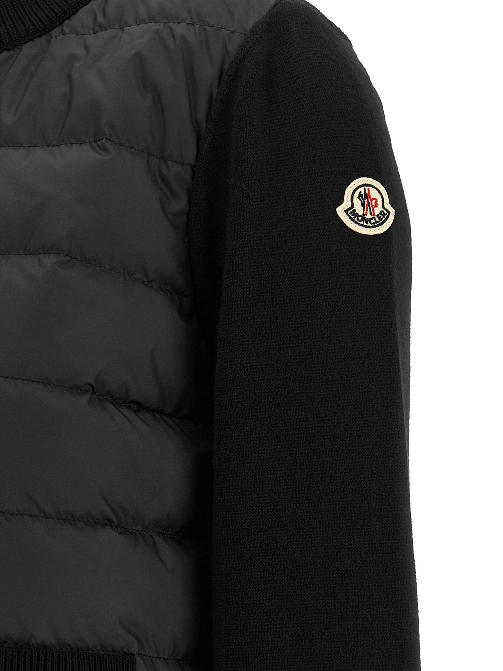 Moncler Cardigan aus schwarzem Polyester