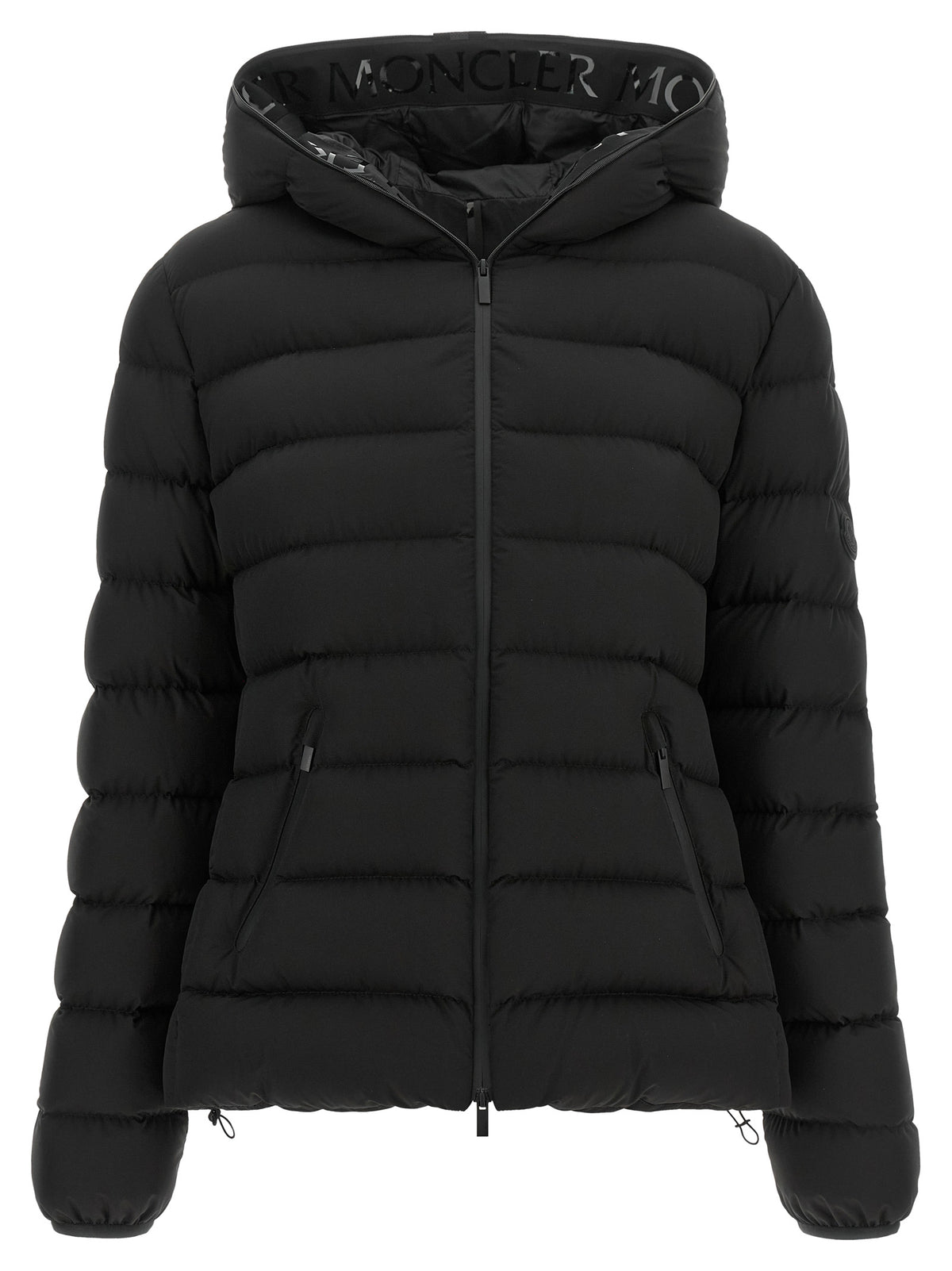 Moncler Schwarze, durchgehende Jacke aus Polyester