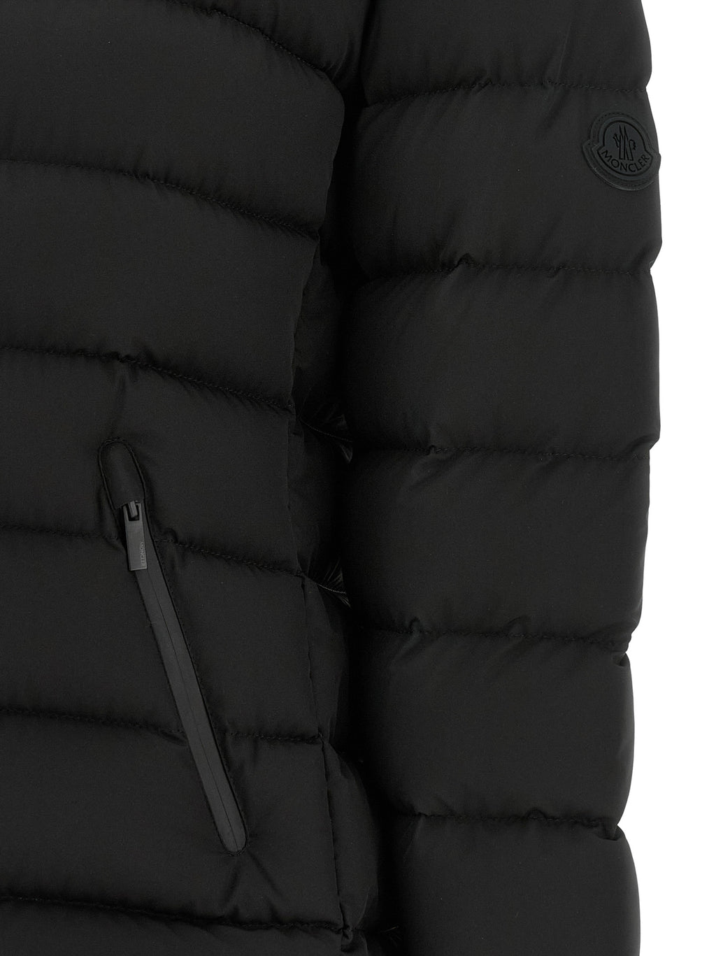 Moncler Schwarze, durchgehende Jacke aus Polyester