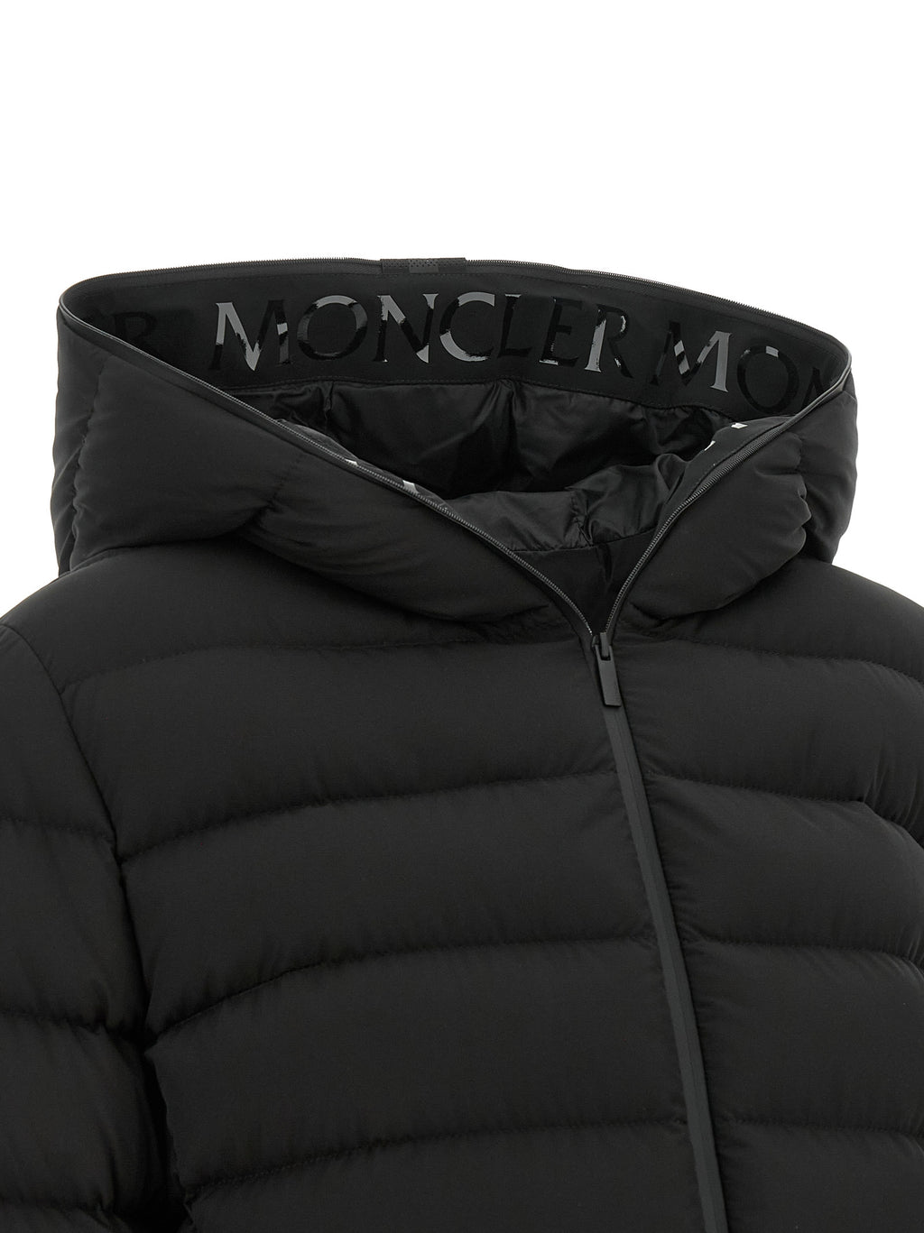 Moncler Schwarze, durchgehende Jacke aus Polyester