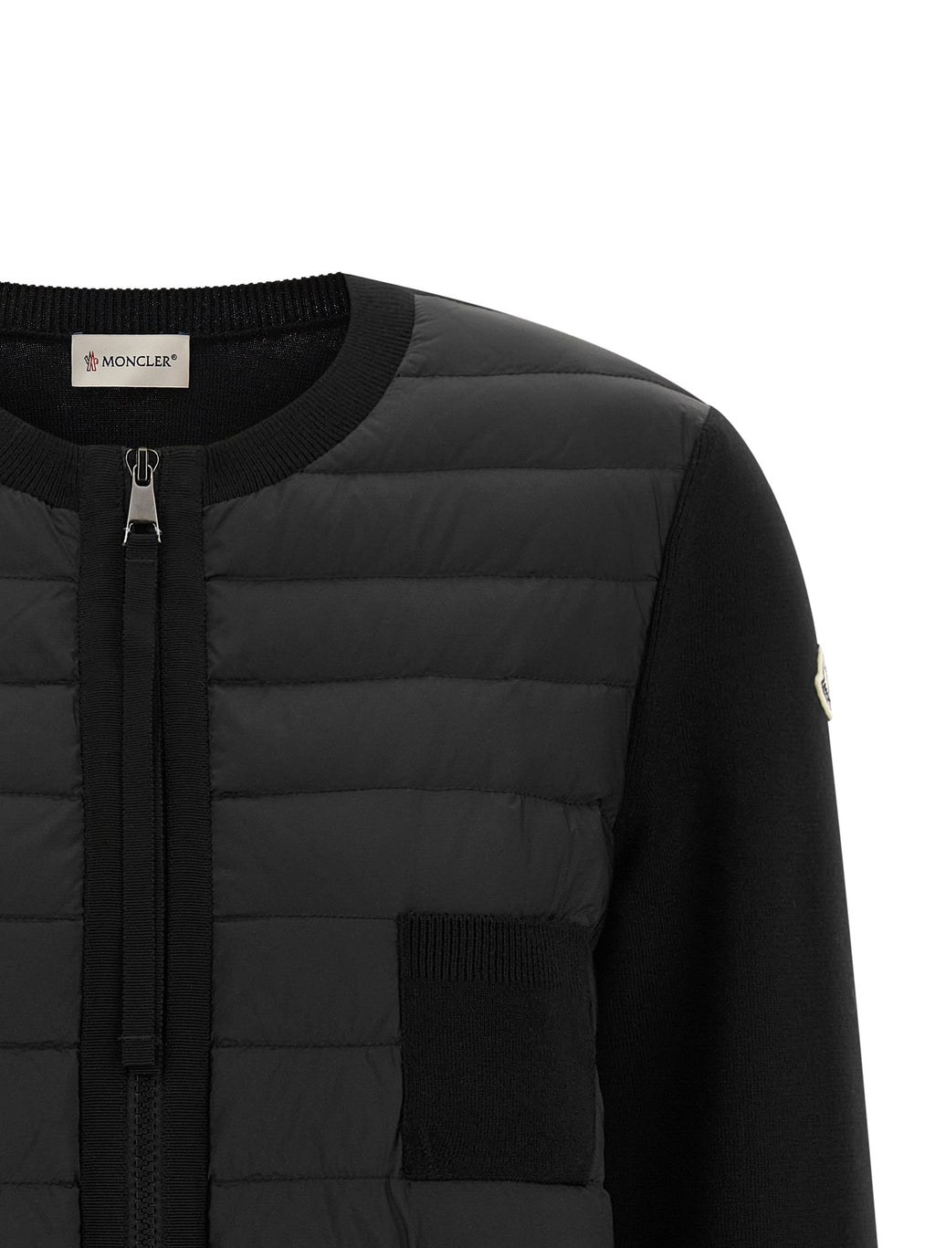 Moncler Cardigan aus schwarzem Polyamid