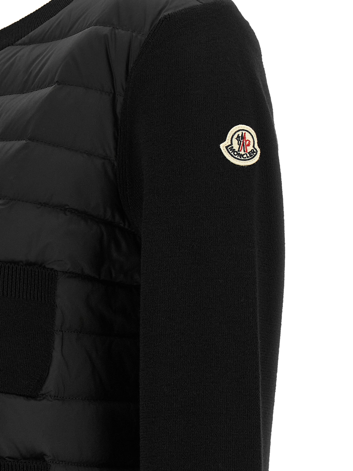 Moncler Cardigan aus schwarzem Polyamid