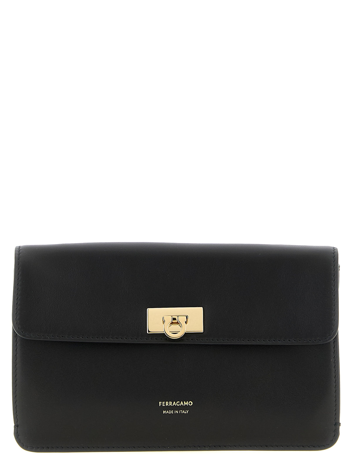 Ferragamo Clutch aus schwarzem Kalbsleder