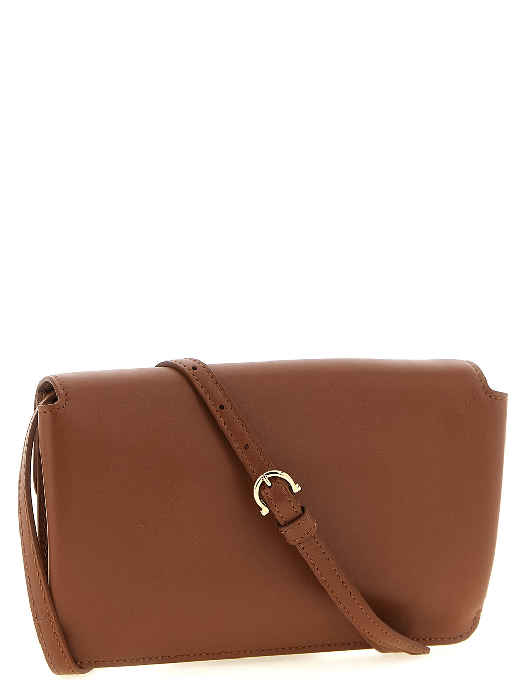 Ferragamo Clutch Bag aus braunem Kalbsleder