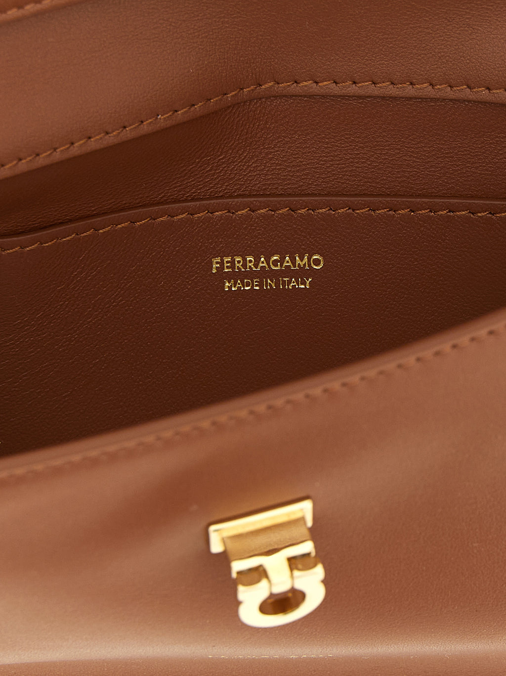 Ferragamo Clutch Bag aus braunem Kalbsleder